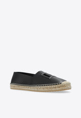 Dolce 
Gabbana DG Logo Leather Espadrilles Black A50574 AO602-80999