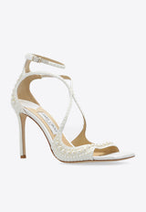 Jimmy Choo Azia 95 Peal Embellished Sandals White AZIA 95 WOZ-WHITE WHITE