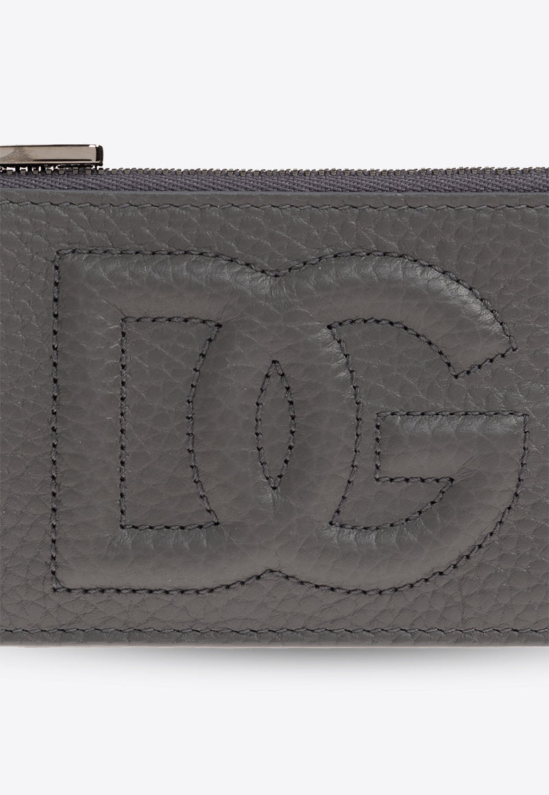 Dolce 
Gabbana Logo Embossed Leather Zip Wallet Gray BP3307 AT489-80748