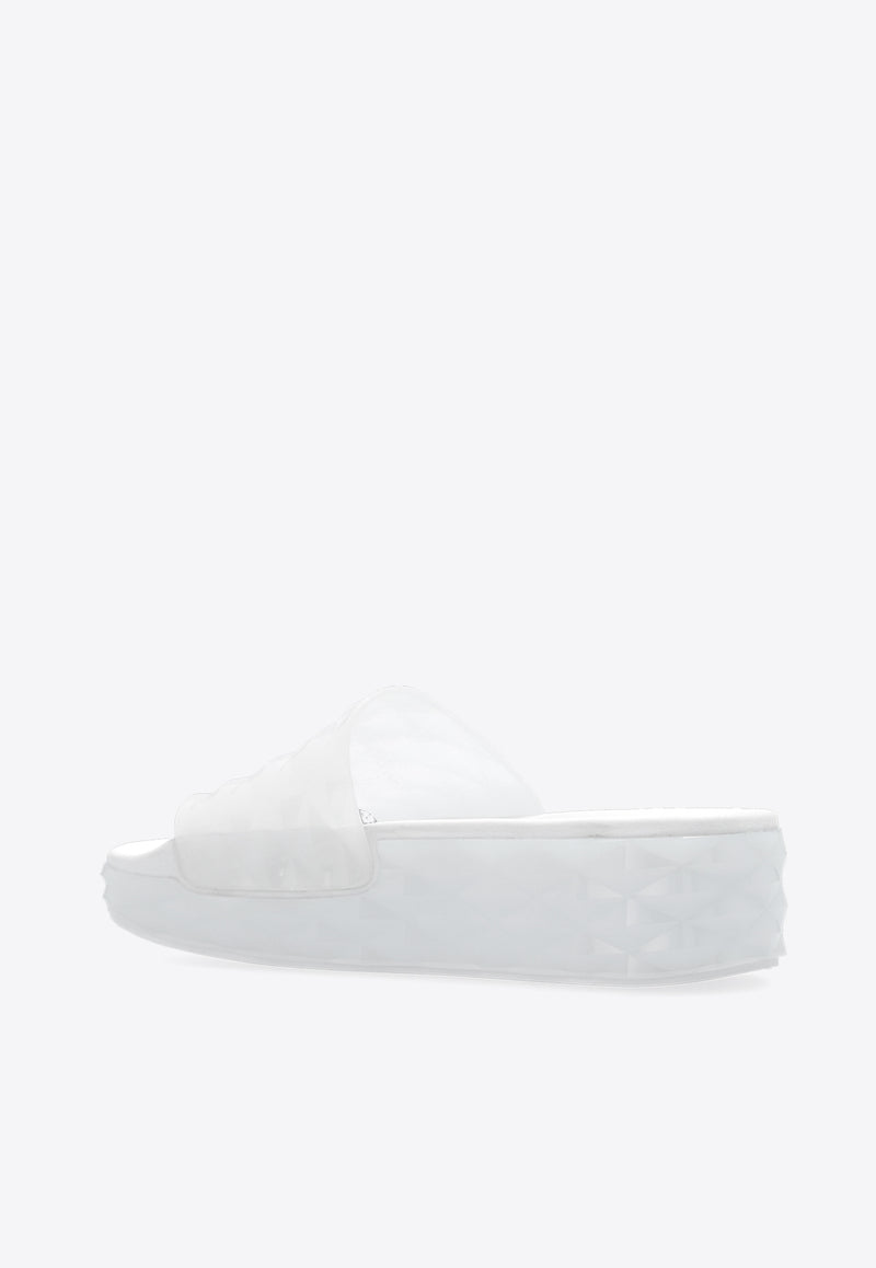 Jimmy Choo Diamond Flatform Sandals White DIAMOND SLIDE F RUB-V WHITE