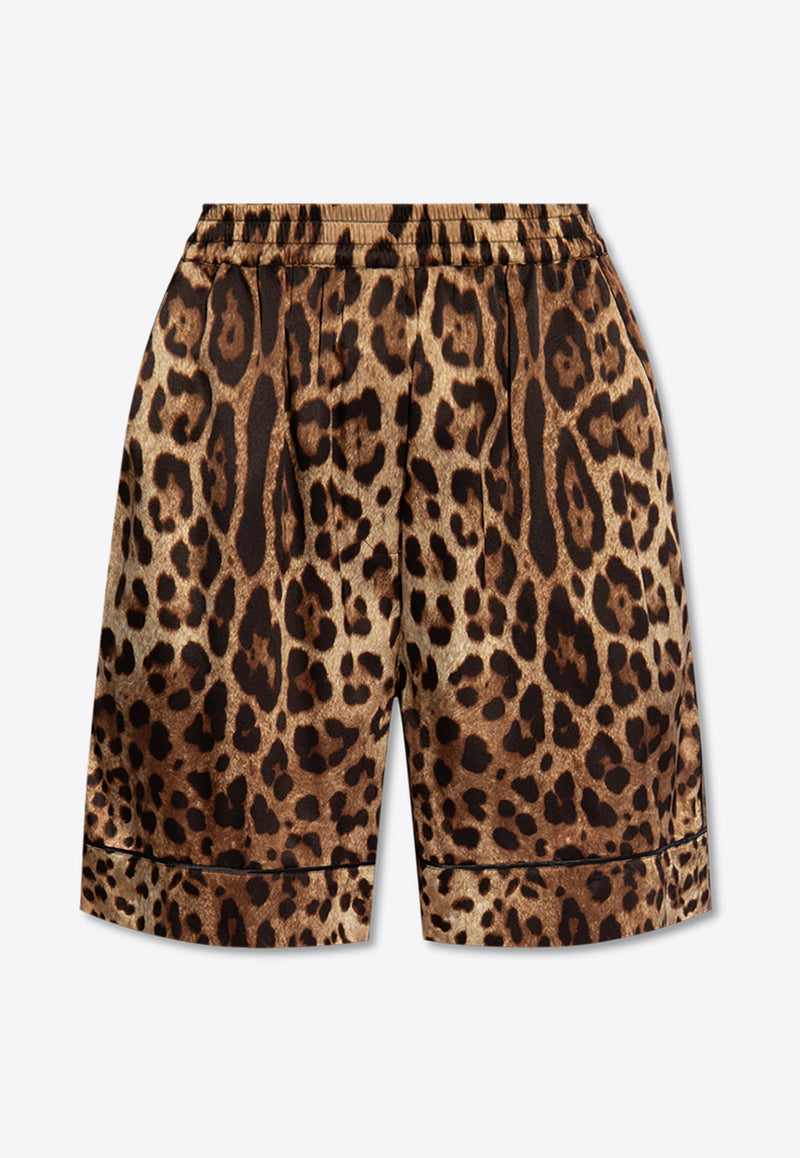 Dolce 
Gabbana, NOOS, VTK, Women, Clothing, Shorts, Mini Shorts, pattern:Animal Print Leopard Print Silk Shorts Brown FTAM7T FSAXY-HY13M