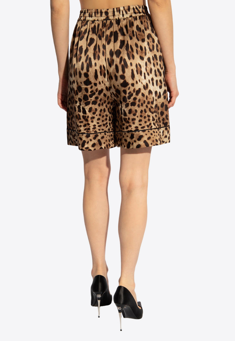 Dolce 
Gabbana, NOOS, VTK, Women, Clothing, Shorts, Mini Shorts, pattern:Animal Print Leopard Print Silk Shorts Brown FTAM7T FSAXY-HY13M