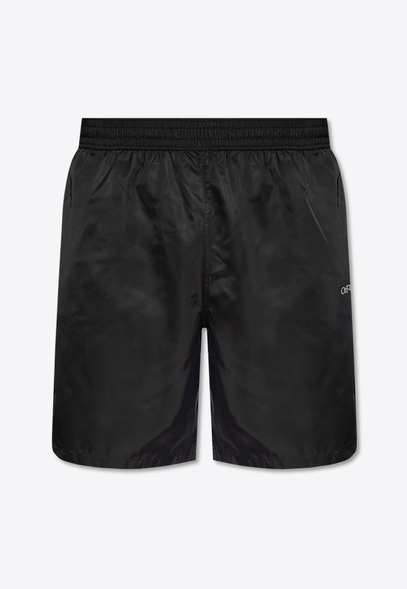 Off-White Logo Swim Shorts Black KĄPIELOWE OMFD008C99 FAB001-1001