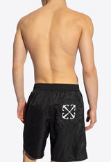 Off-White Logo Swim Shorts Black KĄPIELOWE OMFD008C99 FAB001-1001