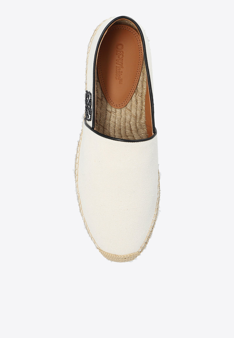 Off-White Anglette Arrow Embroidered Espadrilles Cream OMIB007S24 FAB001-0301