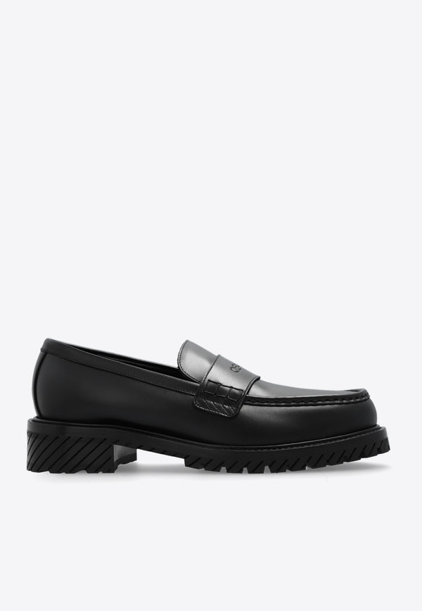 Off-White Military Leather Loafers Black OMIG009C99 LEA001-1010