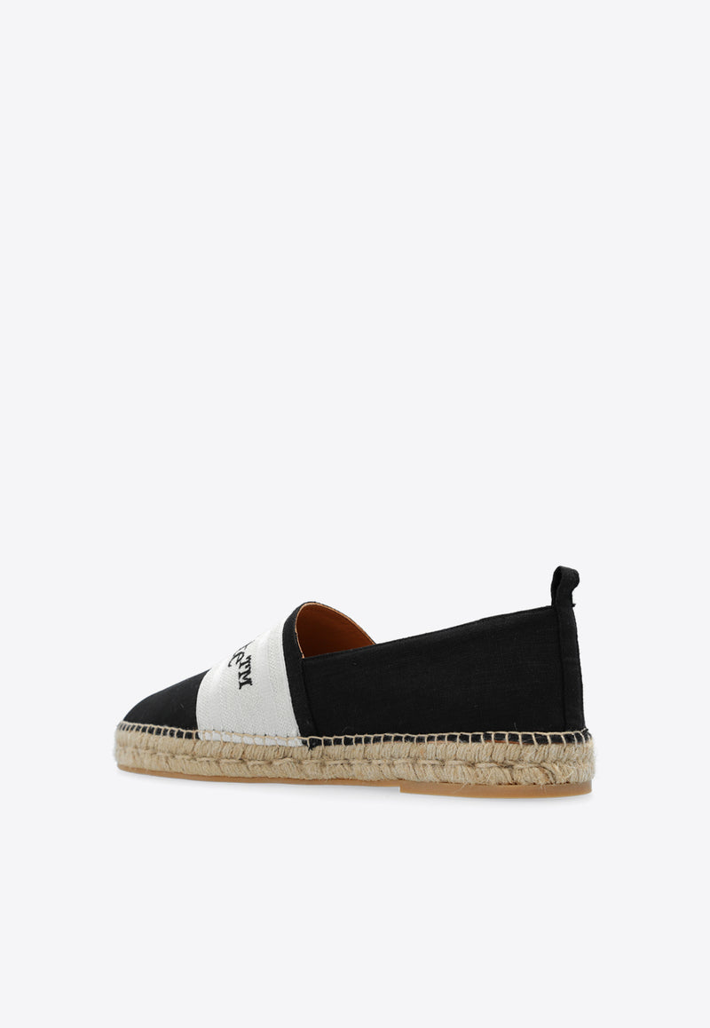 Off-White Bookish Logo Band Espadrilles Black OMIB010S24 FAB001-1010