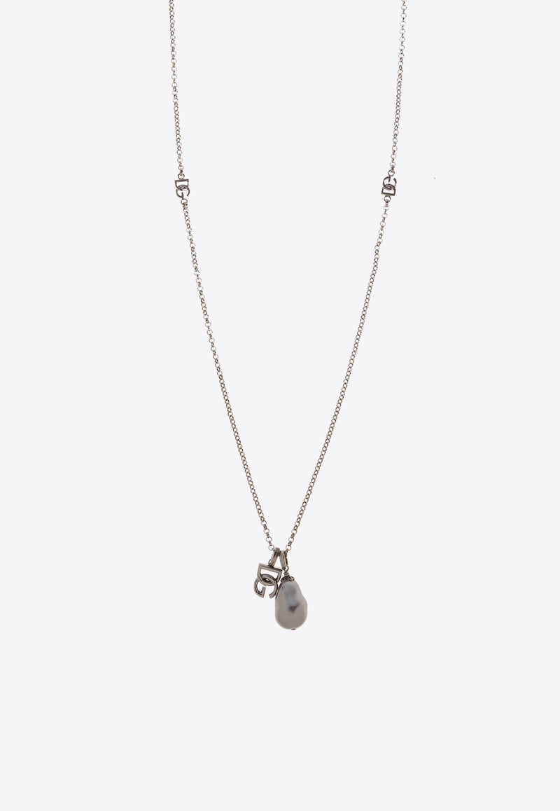 Dolce 
Gabbana Logo Teardrop Necklace WNQ3S2 W1111-G7657