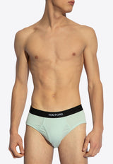 Tom Ford Logo Waistband Briefs Green T4LC11040 0-338