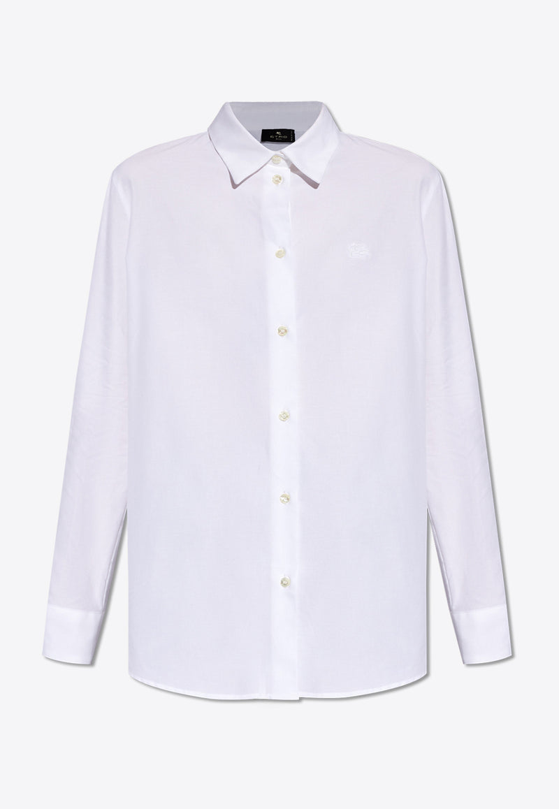 Etro Pegaso Embroidered Long-Sleeved Shirt White WRIA0013 99TU5H6-W0800