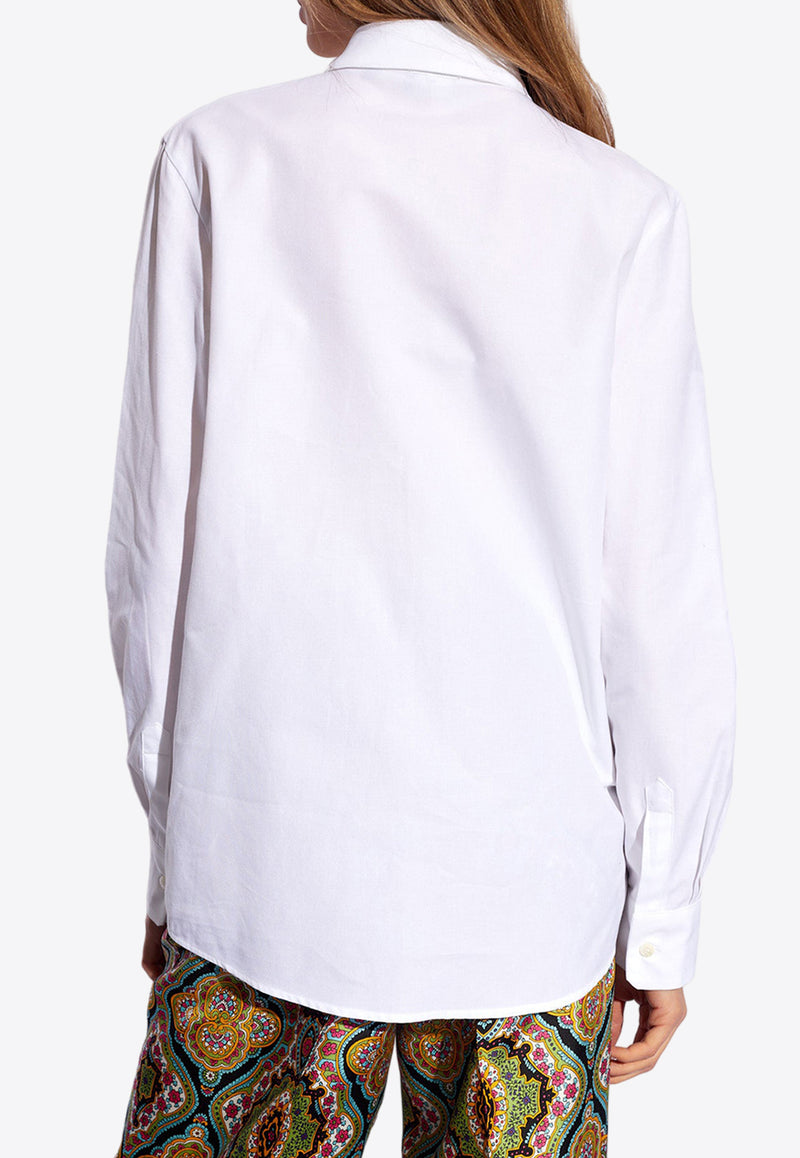 Etro Pegaso Embroidered Long-Sleeved Shirt White WRIA0013 99TU5H6-W0800