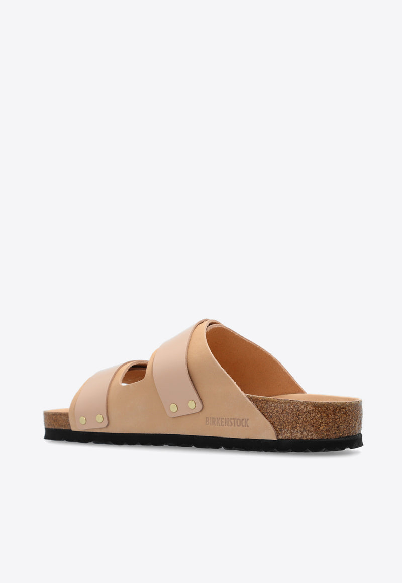 Birkenstock Uji Leather Slides Beige 1026479 0-NEW BEIGE