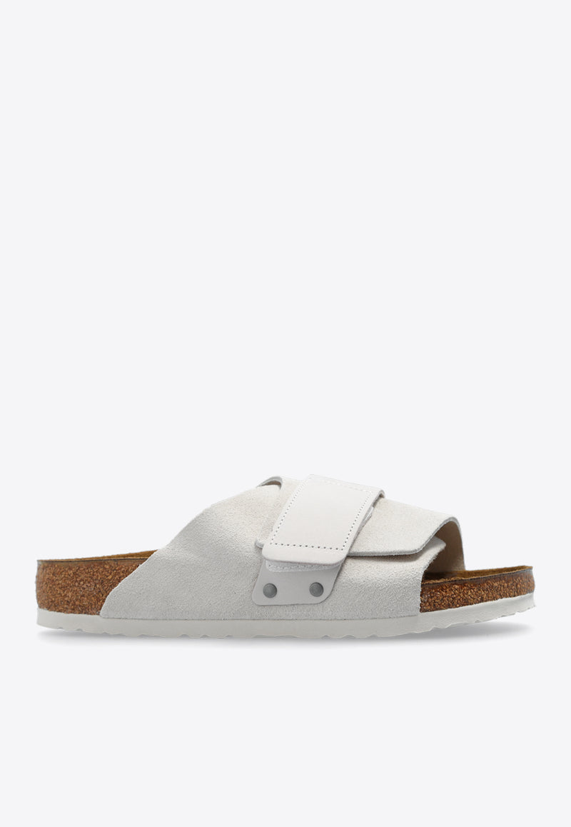 Birkenstock Kyoto Suede Slides Gray 1024535 0-ANTIQUE WHITE