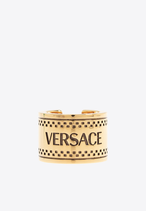 Versace 90s Vintage Logo Ring Gold 1015199 1A00620-4J120