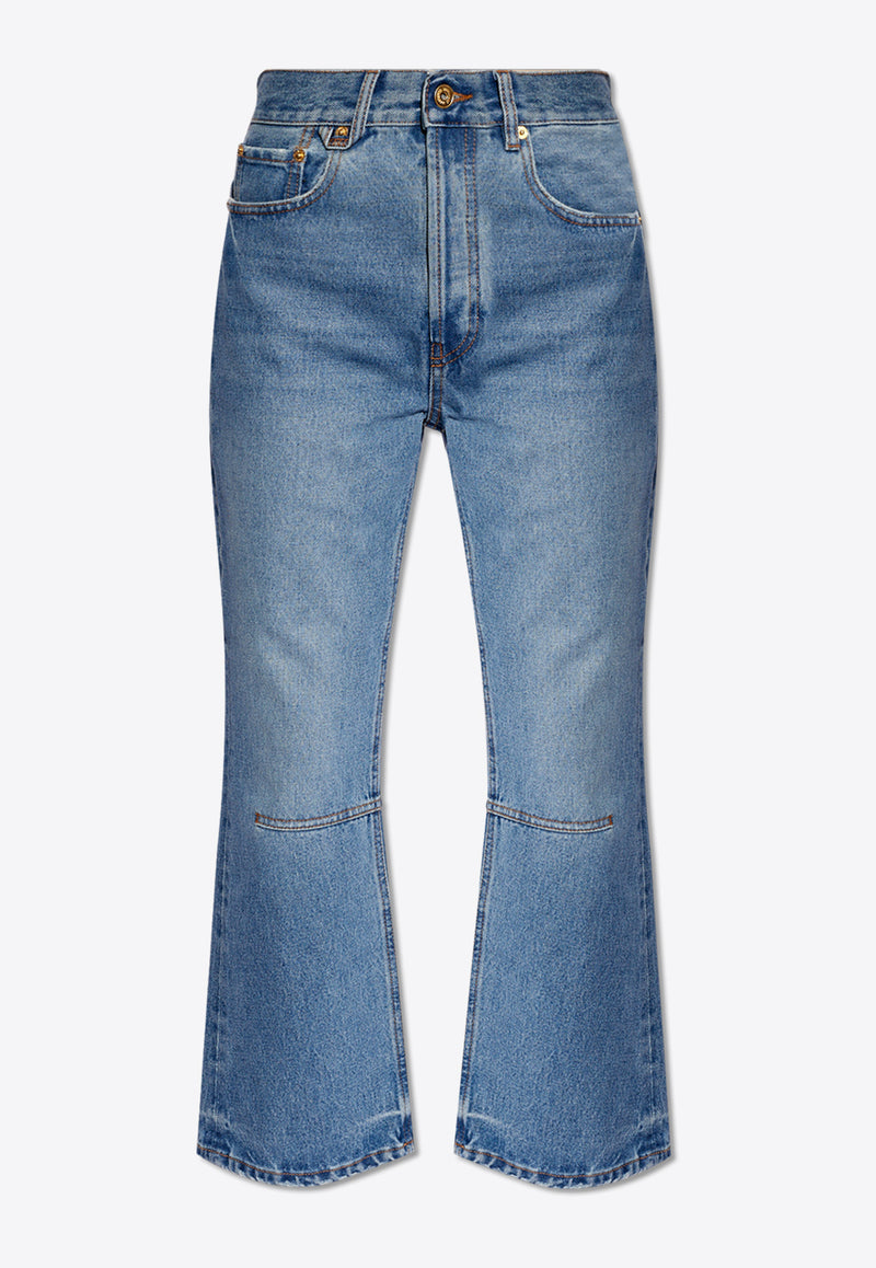 Jacquemus Flared Cropped Jeans Blue 241DE035 1513-33C