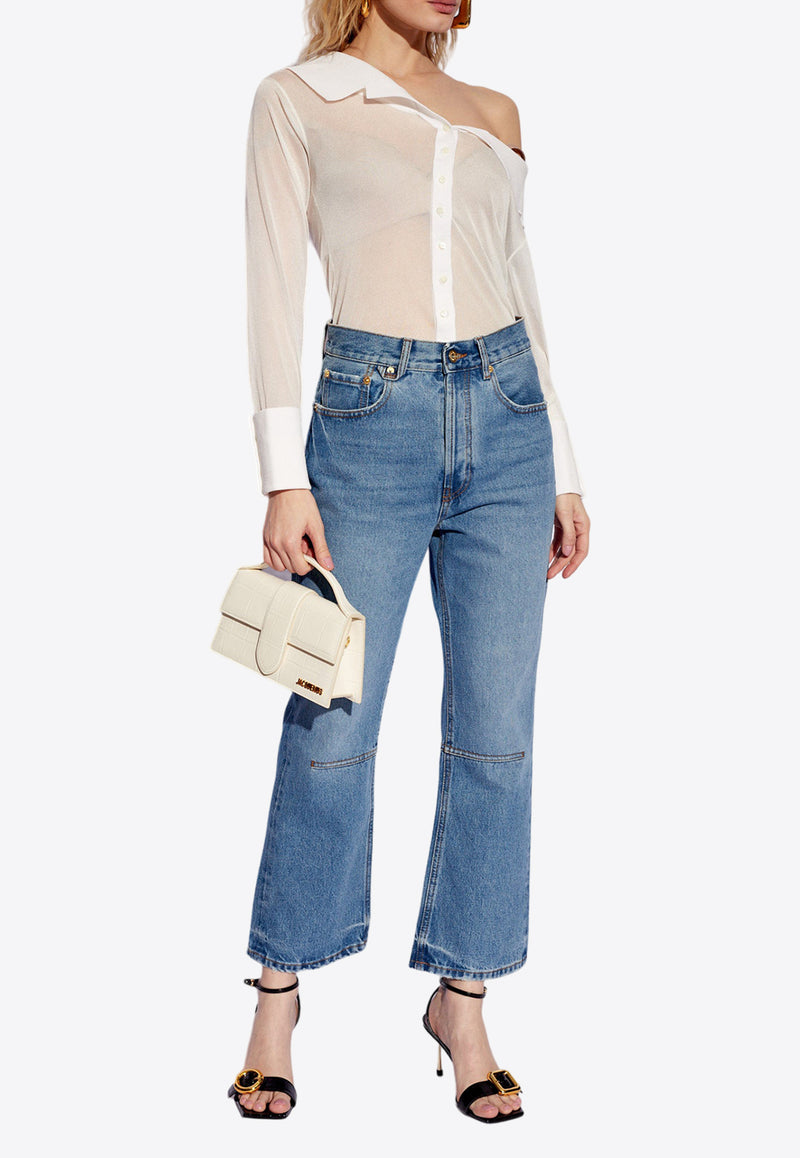 Jacquemus Flared Cropped Jeans Blue 241DE035 1513-33C