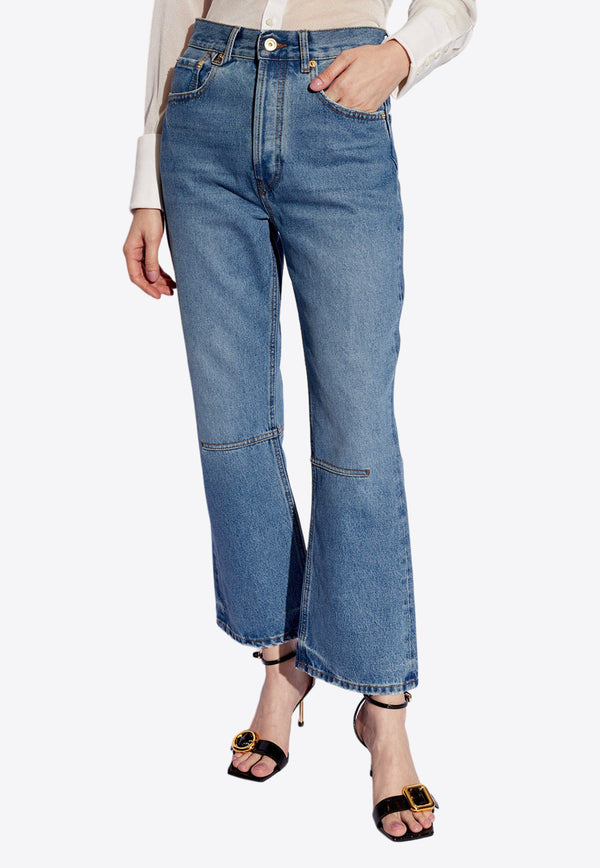 Jacquemus Flared Cropped Jeans Blue 241DE035 1513-33C