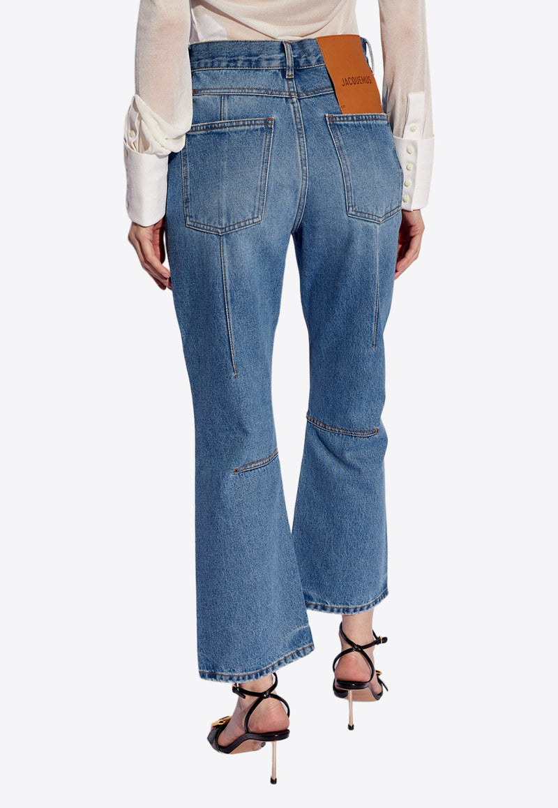 Jacquemus Flared Cropped Jeans Blue 241DE035 1513-33C