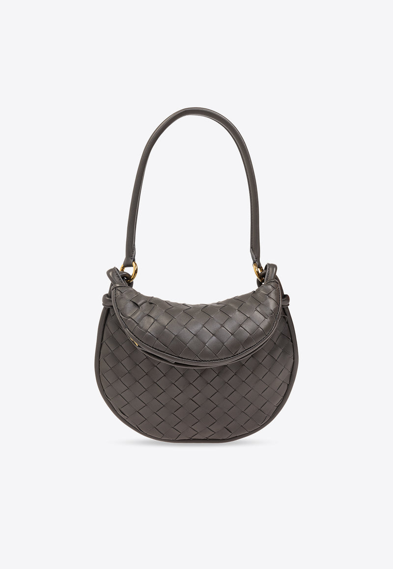 Bottega Veneta Small Gemelli Intrecciato Leather Shoulder Bag Light Graphite 776764 VCPP1-1424