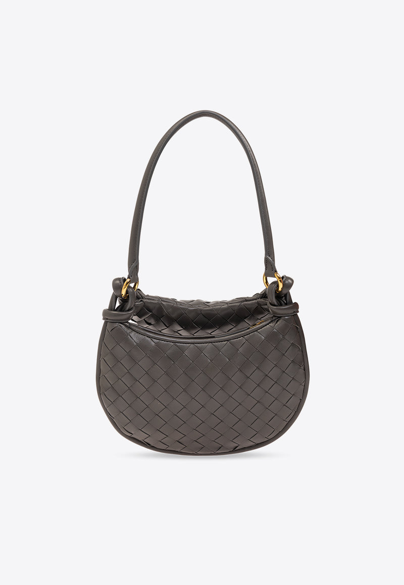 Bottega Veneta Small Gemelli Intrecciato Leather Shoulder Bag Light Graphite 776764 VCPP1-1424