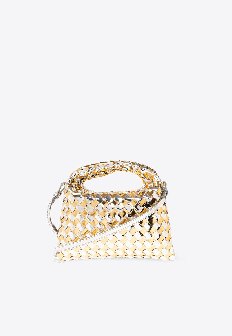 Bottega Veneta Mini Hop Intrecciato Shoulder Bag Gold 777572 V3X72-8105