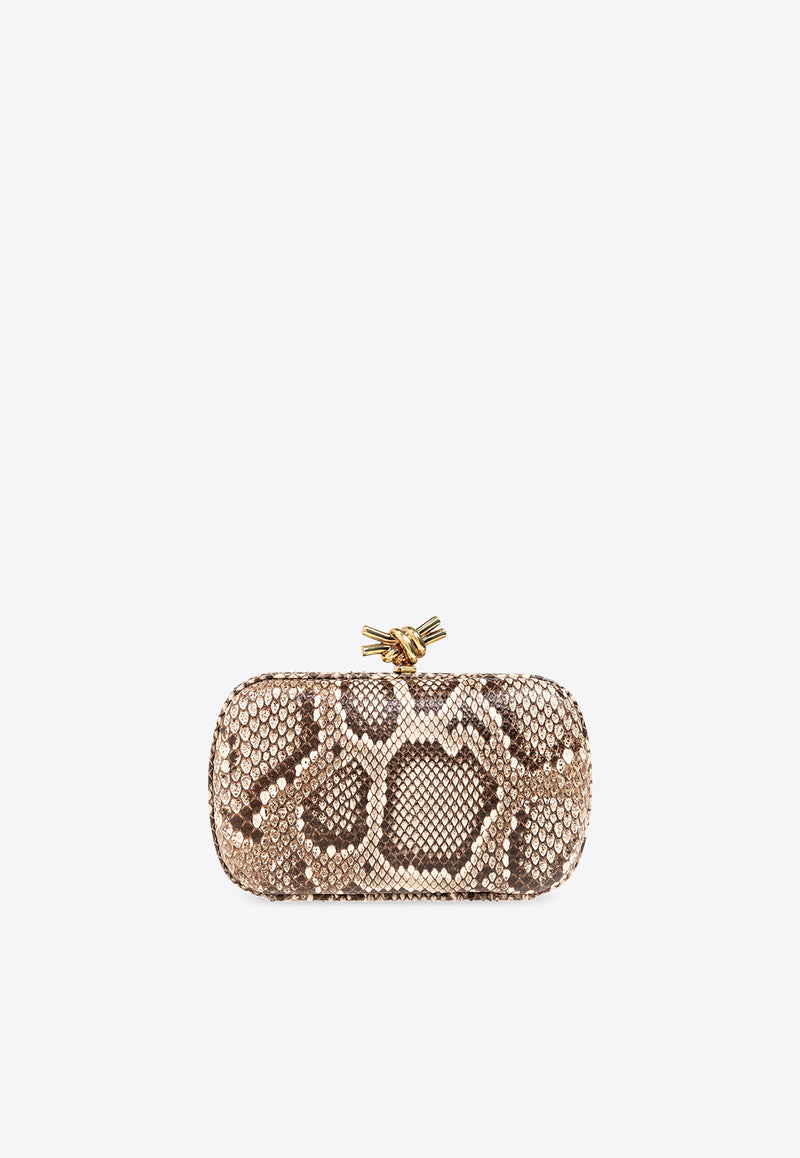 Bottega Veneta Knot Python Minaudiere Clutch Bag Roccia 754614 V41F0-8336