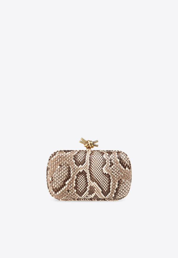 Bottega Veneta Knot Python Minaudiere Clutch Bag Roccia 754614 V41F0-8336