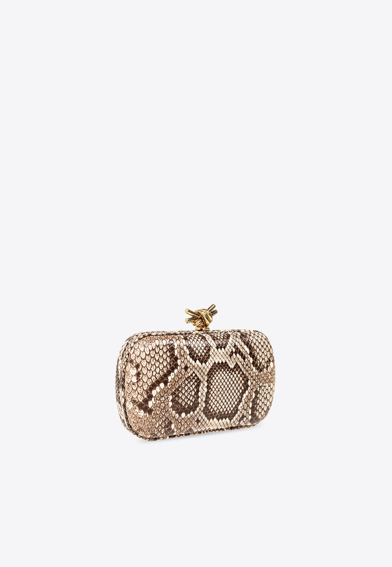 Bottega Veneta Knot Python Minaudiere Clutch Bag Roccia 754614 V41F0-8336