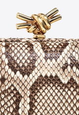 Bottega Veneta Knot Python Minaudiere Clutch Bag Roccia 754614 V41F0-8336