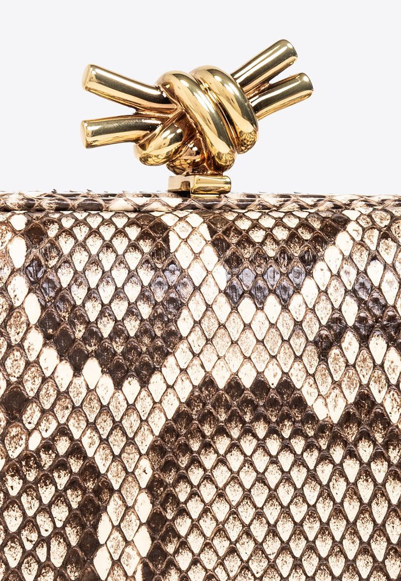 Bottega Veneta Knot Python Minaudiere Clutch Bag Roccia 754614 V41F0-8336