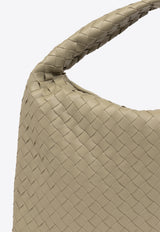 Bottega Veneta Large Hop Intrecciato Leather Shoulder Bag Travertine 763970 V3IV1-2929