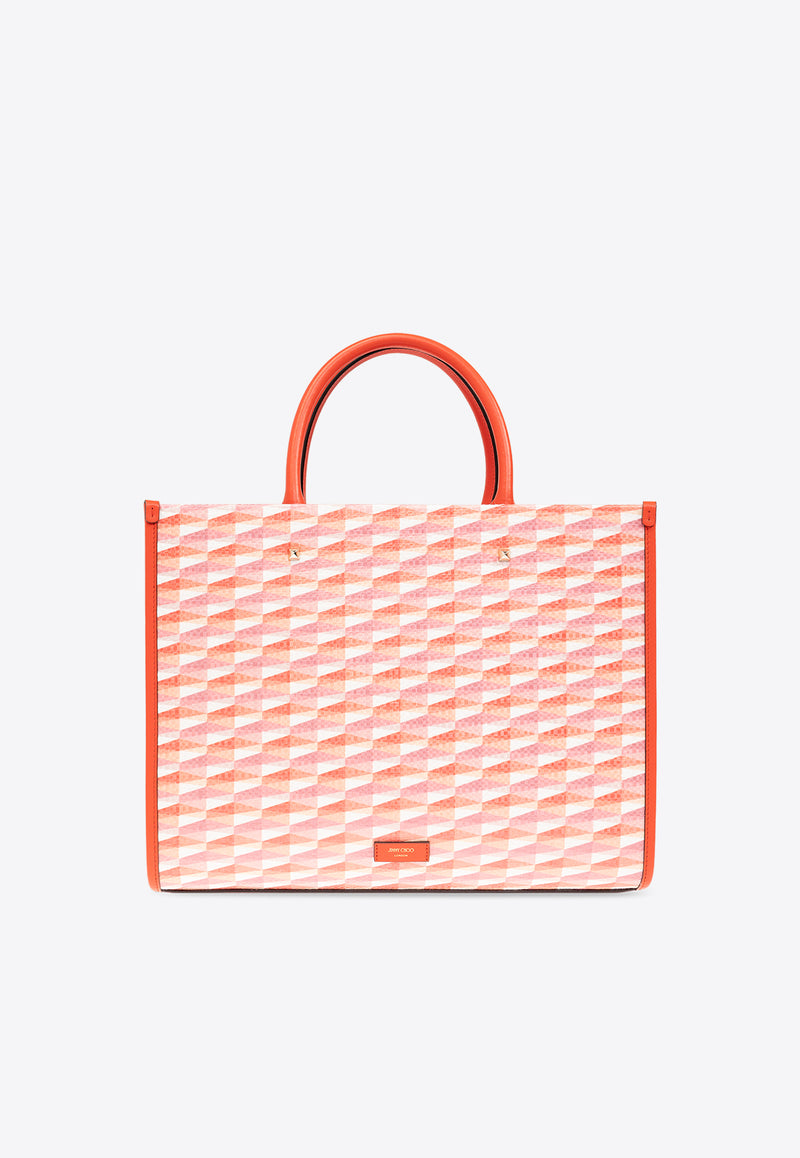 Jimmy Choo Medium Avenue Tote Bag Multicolor AVENUE M TOTE JXF-PAPRIKA CANDY PINK MIX LIGHT