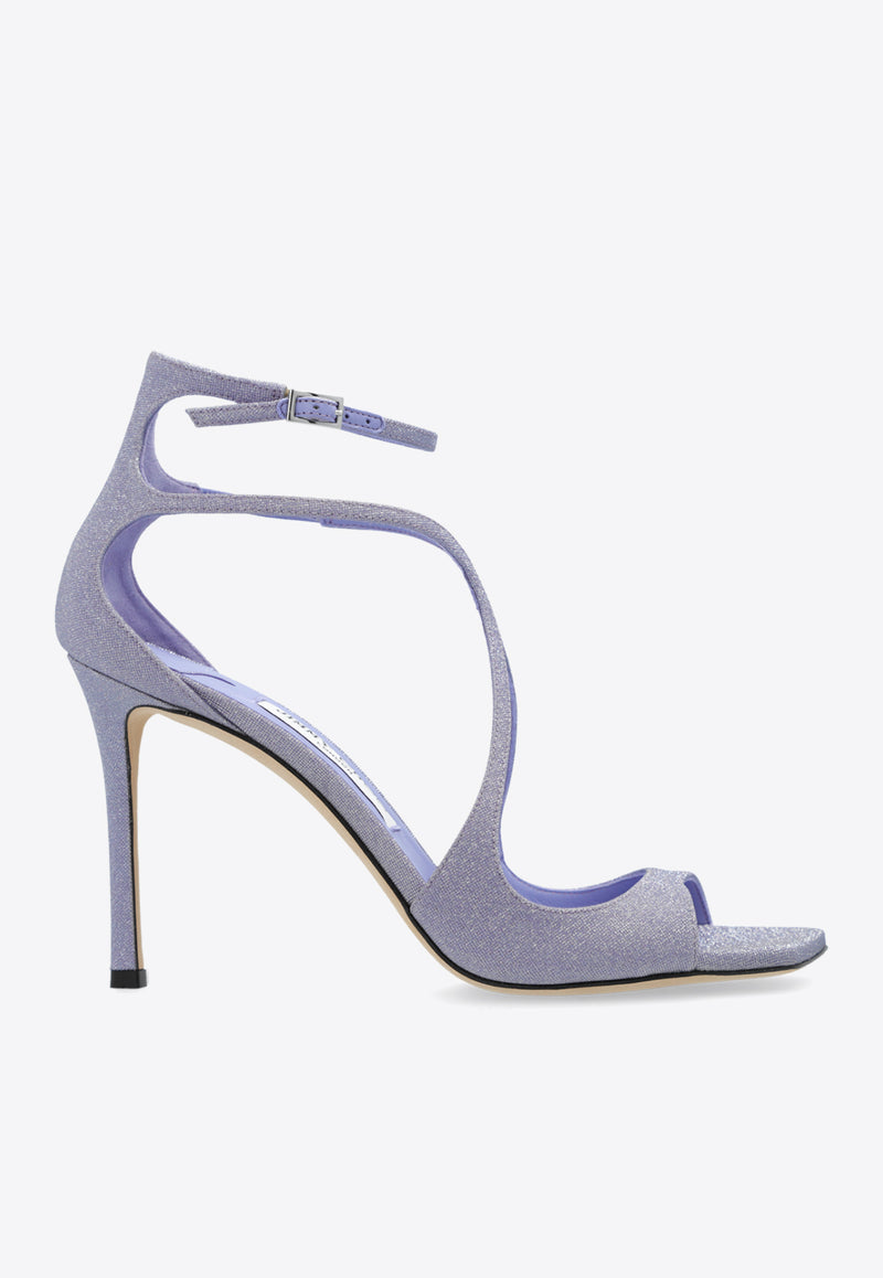 Jimmy Choo Azia 95 Lurex Sandals Purple AZIA 95 CNQ-TANZANITE