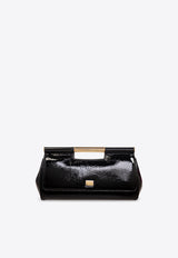 Dolce 
Gabbana Large Sicily Patent Leather Clutch Bag Black BB7611 AU803-80999