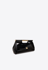 Dolce 
Gabbana Large Sicily Patent Leather Clutch Bag Black BB7611 AU803-80999