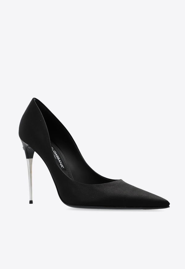 Dolce 
Gabbana Loll 105 Pointed Satin Pumps Black CD1851 A7630-80999