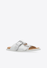 Chloé Rebecca Oversized Buckle Slides White CHC24U02E DI-100