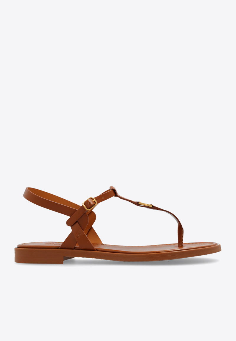 Chloé Marcie Buckled Flat Sandals Brown CHC24U01U H3-242