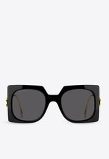 Etro Bold Pegaso Oversized Square Sunglasses Gray ETRO 0026 S 0-807 BLACK