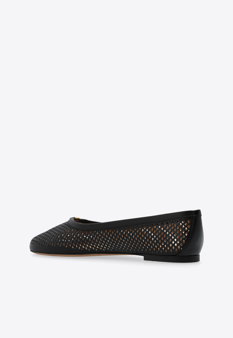 Chloé Marcie Openwork Ballet Flats Black CHC24U973 KM-001