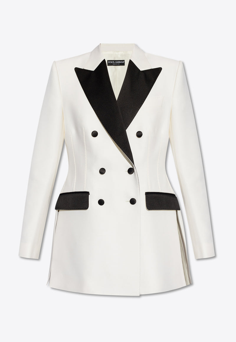 Dolce 
Gabbana Double-Breasted Tuxedo Blazer White F29YMT FU3R1-W0800