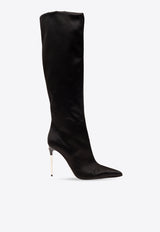 Dolce 
Gabbana Lollo 105 Knee-High Satin Boots Black CU1126 A7630-80999