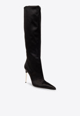 Dolce 
Gabbana Lollo 105 Knee-High Satin Boots Black CU1126 A7630-80999