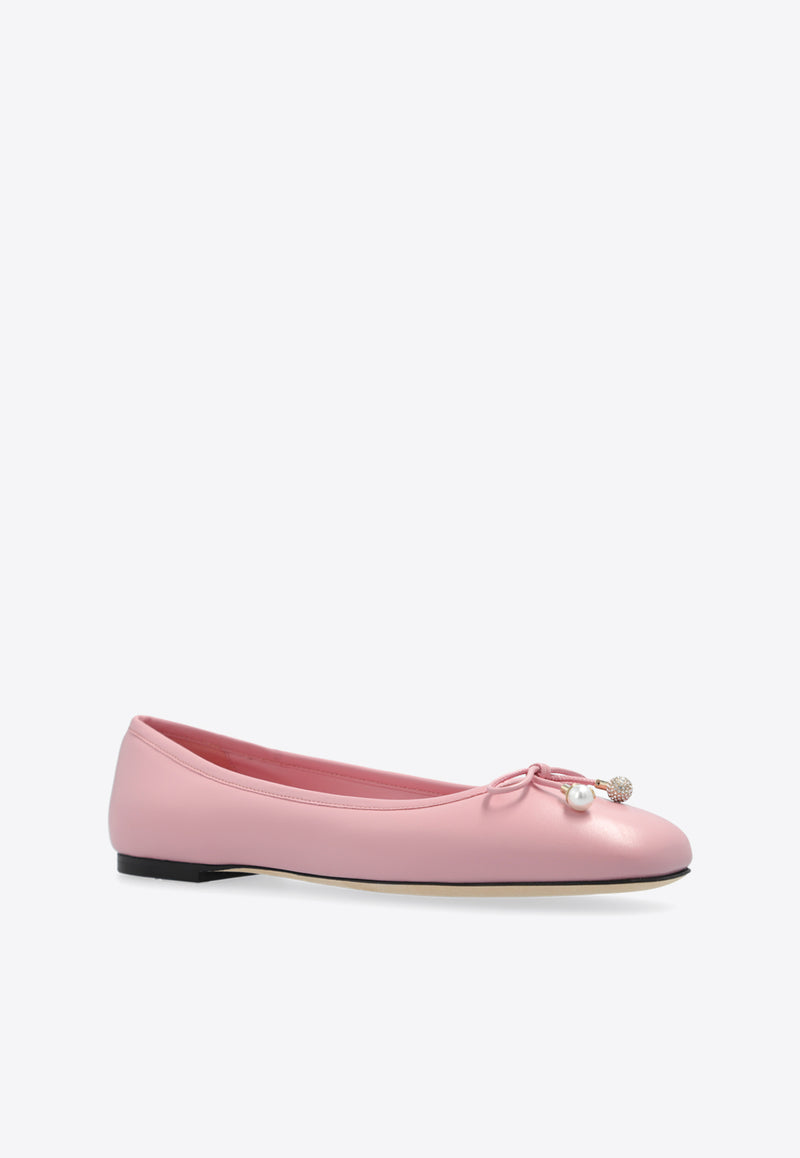 Jimmy Choo Elme Nappa Leather Ballet Flat Pink ELME FLAT NAP-ROSE