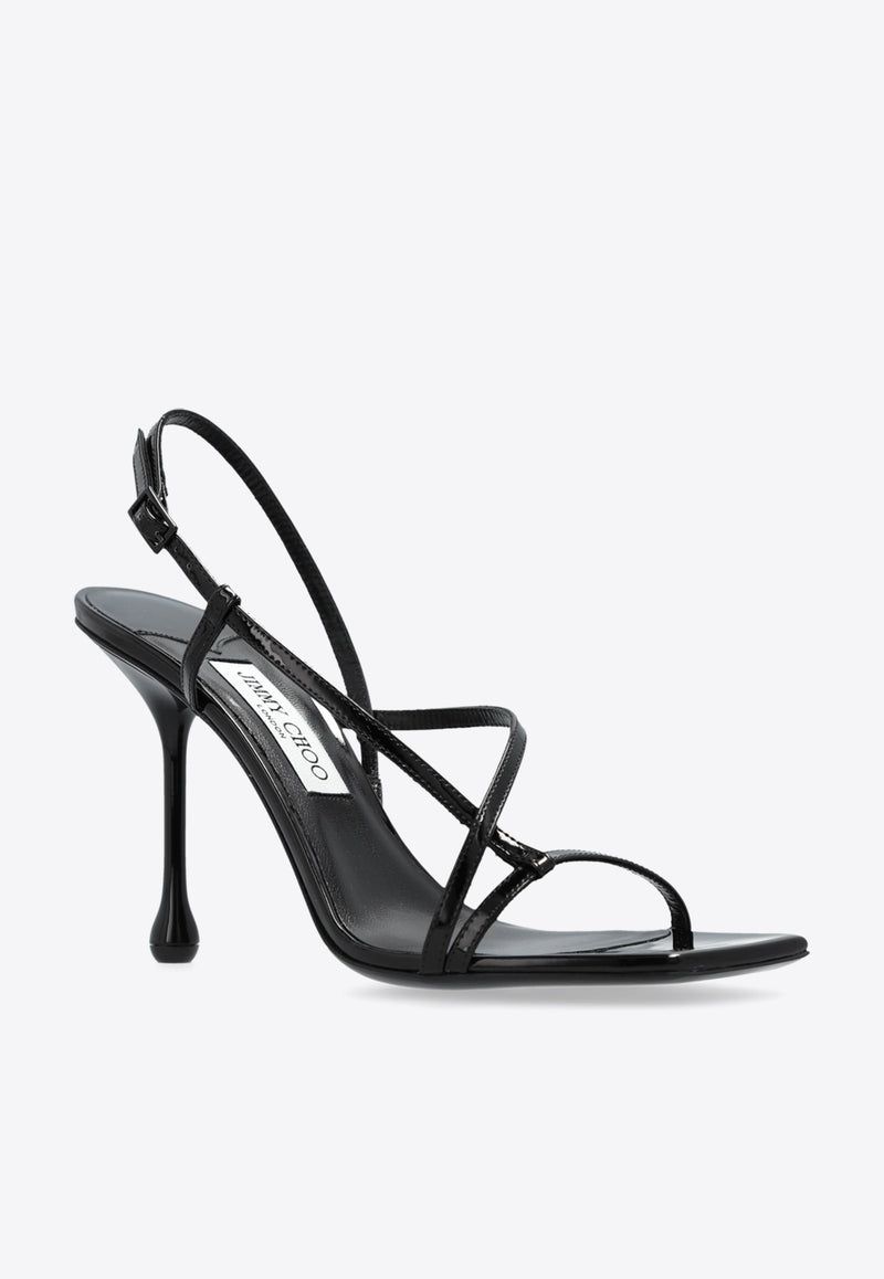 Jimmy Choo Etana 95 Strappy Leather Sandals Black ETANA 95 QUI-BLACK