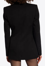 Dolce 
Gabbana Double-Breasted Wool Blend Tuxedo Blazer Black F29ZMT FU28J-N0000