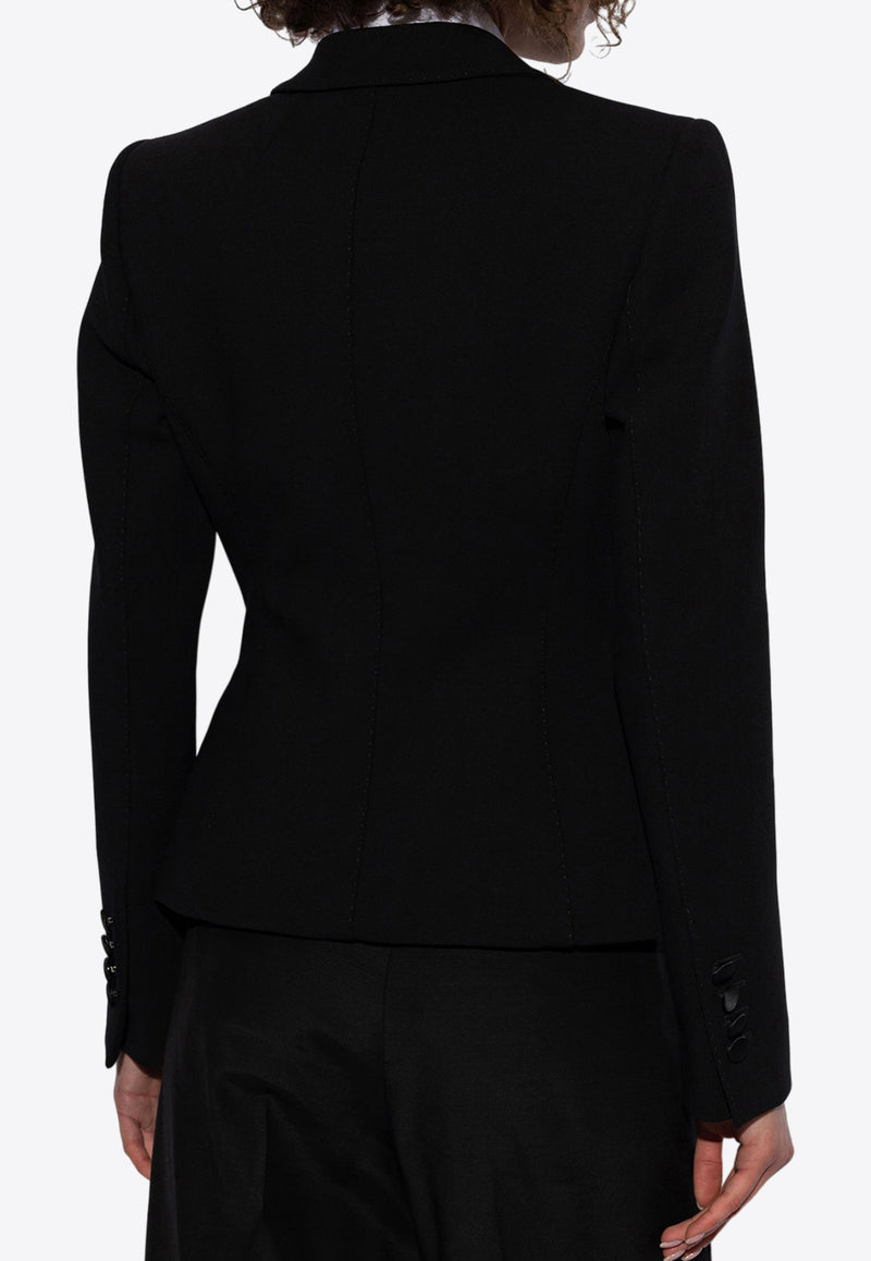 Dolce 
Gabbana Single-Breasted Wool Blend Blazer Black F27AWT FUBF1-N0000