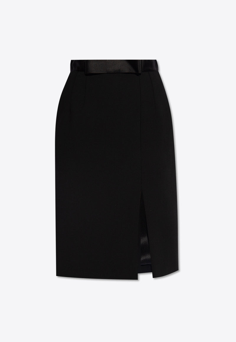 Dolce 
Gabbana Satin Waistband Pencil Skirt Black F4CVBT FUBF1-N0000