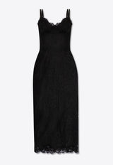 Dolce 
Gabbana Lace Slip Midi Dress Black F6JAOT HLMO7-N0000