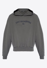 Dolce 
Gabbana Logo Print Hooded Sweatshirt Gray G9AYQT G7M8E-N9299